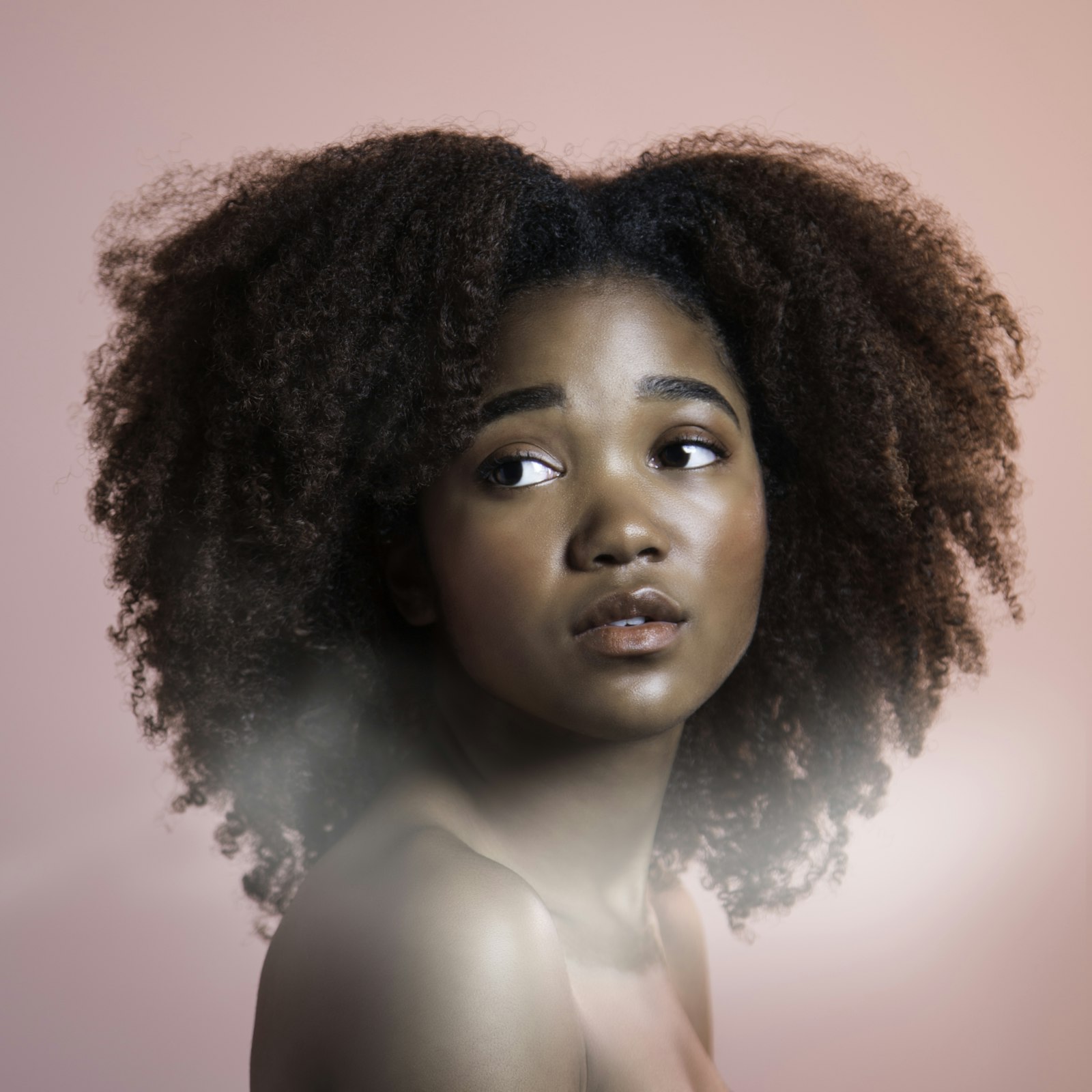 Woman with healthy natural textured hair